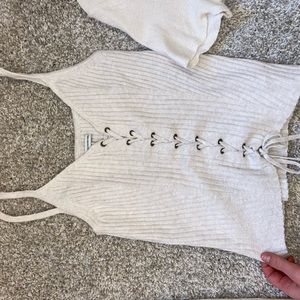 Cream American Eagle Knitted Tank